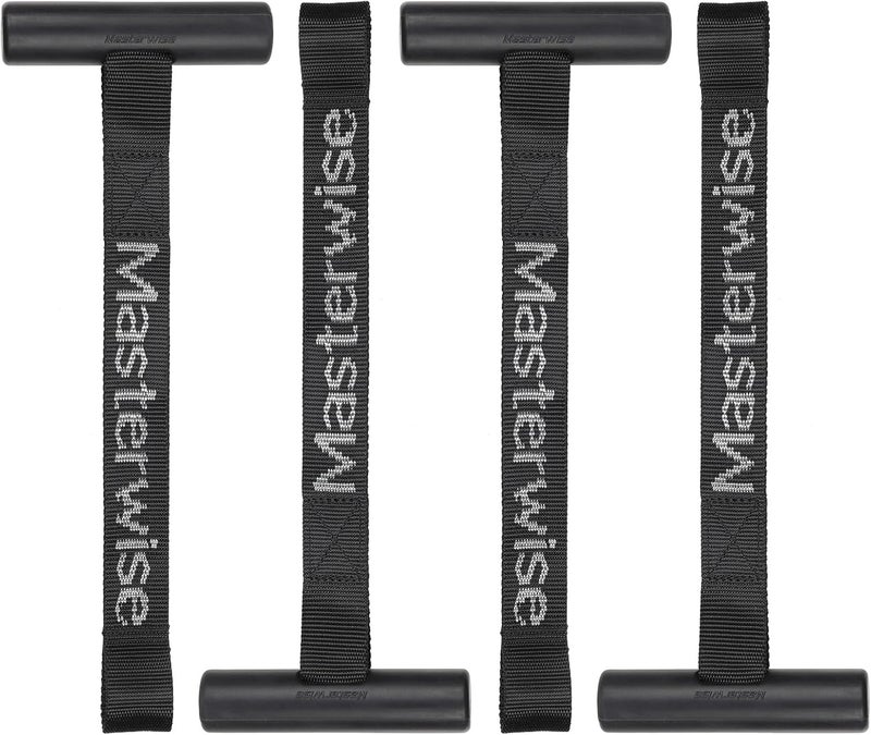 Masterwise Quick Hood Loops, Kayak Tie Down Anchor Straps for Car Hoods and Trunks, Bow Stern Canoe Transport Secure Lashing Straps for Roof Racks, Boat, Canoe, Kayak, 4 PCS - Image 1